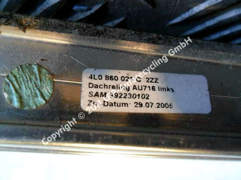 Dachreling L Chrom 4L0860021C2ZZ Audi Q7 (4l, 03/06-) BJ: 2005